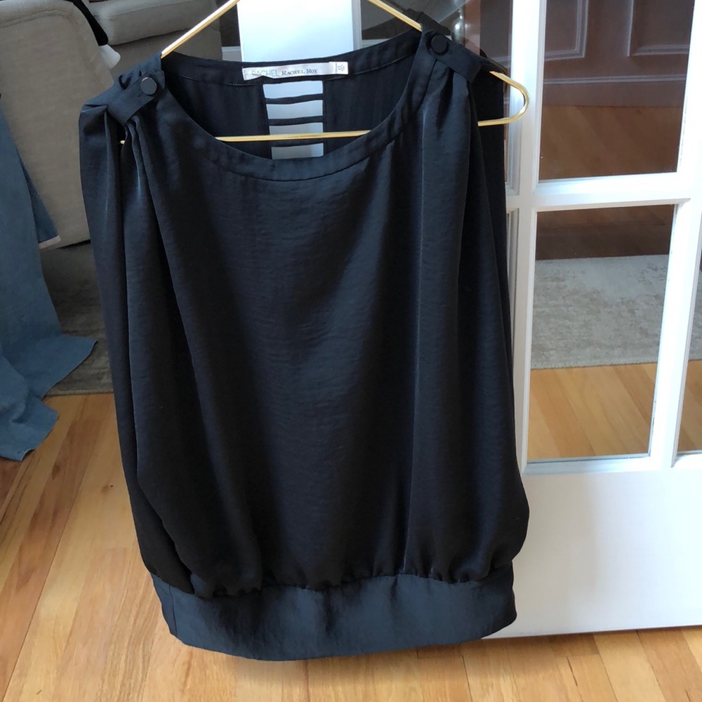 Rachel Roy Black Banded Blouse! Stunning